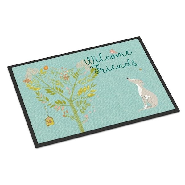 Carolines Treasures Carolines Treasures BB7636MAT Welcome Friends Italian Greyhound Indoor or Outdoor Mat; 18 x 27 in. BB7636MAT - main